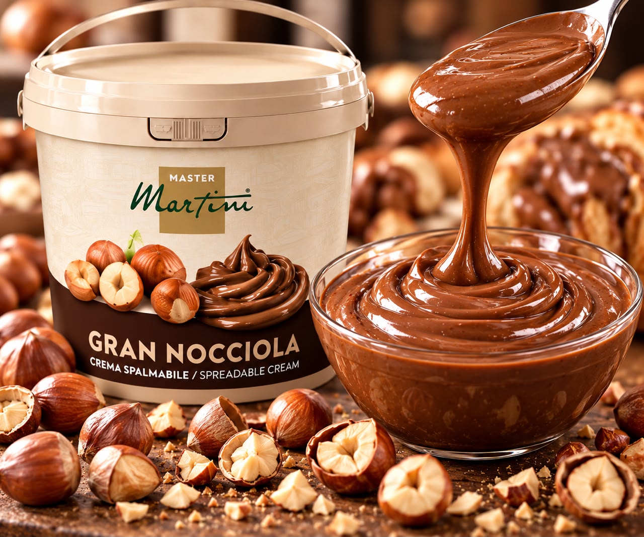 Gran Nocciola — Sauce noisette — idéale beignets, croissants, crêpes, cookies